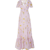 Lela Rose Ruffle Sleeve Deep V Neckline - sukienki - 