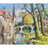 Leo Mechelaere bruges painting c1900s - Ilustracje - 
