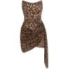 Leopard Draped Mini Dress - Dresses - 