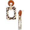 Leopard Pattern Geometric Drop Earrings - 耳环 - 