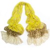 Leopard Print Long Cotton Scarves Early Autumn Scarf Yellow - Šali - $18.00  ~ 15.46€