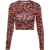 Leopard Print Slim Short Cropped T-Shirt - Shirts - $25.99 