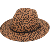 Leopard Print Wide Fedora Hat - Šeširi - 