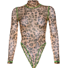 Leopard sexy T-shirt mesh see-through on - 连体衣/工作服 - $25.99  ~ ¥174.14