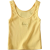 Letter Embroidered Small U-neck Camisole - Shirts - $15.99 