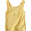 Letter Embroidered Small U-neck Camisole - Shirts - $15.99  ~ £12.15