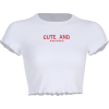 Letter embroidery thread t-shirt - Shirts - $17.99 