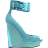 Light Blue Wedge Heels - Classic shoes & Pumps - 