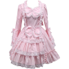 Light Pink Lace Bow Lolita Short Dress - Vestiti - 