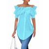Light blue top off shoulder - Koszule - krótkie - 