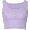 Lilac Crop with Heart Shaped Buttons - Camisas sem manga - 