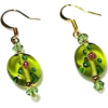 Lime Green Czech Glass Bead Earrings - Earrings - $12.50 
