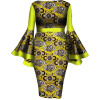 Lime Green African Dress - Kleider - 