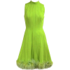 Lime Green Dress with Feather Hem - Other - 