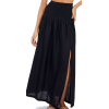 Linen Blend Ruched Waist Side Split Maxi - Krila - $60.00  ~ 51.53€