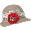 Linen Cloche with Flower - Hat - 