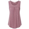 Lingfon Women's Sleeveless Scoop Neck Casual Pleated Front Tank Shirt - 半袖衫/女式衬衫 - $39.99  ~ ¥267.95