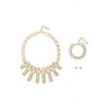 Link Chain Necklace Bracelet and Stud Earrings Set - Earrings - $7.99 