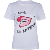Lip letter printed half sleeve t-shirt - Shirts - $19.99 