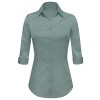 Lock and Love LL WT1947 Womens 3/4 Sleeve Tailored Button Down Shirts - 半袖衫/女式衬衫 - $14.89  ~ ¥99.77