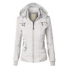 Lock and Love LL Womens Faux Leather Zip Up Bomber Jacket With Hood - Outerwear - $39.90  ~ 253,47kn