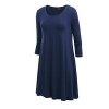 Lock and Love LL Womens Round Neck 3/4 Sleeves Tunic Dress - Made In USA - sukienki - $22.79  ~ 19.57€