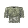 Lock and Love WT1772 Womens Strapless Floral Crochet Lace Off Shoulder Crop Top - Shirts - $24.21 