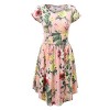 Lock and Love Womens Print Short Sleeve Shirring Dress-Made by Johnny - Dresses - $25.64 