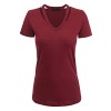 Lock and Love Womens Short Sleeve V-Neck Cutout T-Shirt Tops - Camisas - $17.79  ~ 15.28€