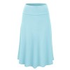 Lock and Love Women's Solid Ombre Lightweight Flare Midi Pull On Closure Skirt S-XXXL Plus Size - スカート - $15.95  ~ ¥1,795