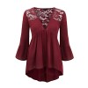 Lock and Love Womens V Neck 3/4 Sleeve Babydoll Lace Blouse top - Shirts - $31.36 