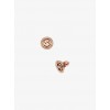 Logo Rose Gold-Tone Stud Earrings - Earrings - $75.00 