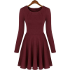 Long Sleeve Skater Dress - Dresses - $29.00 