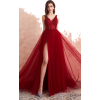Long Beaded Red Prom Dresses - Dresses - $129.69 