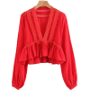Long Sleeve Puff Sleeve Top - Hemden - kurz - $28.99  ~ 24.90€