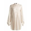 Long-line silk-blend blouse - Long sleeves shirts - 
