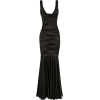 Long satin dress with draping - Dresses - $5,545.00 