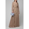 Long sleeve long dress floral tan - Obleke - 