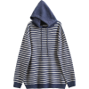 Loose Hooded Pinstrip Knit Sweater - Puloveri - $45.99  ~ 39.50€