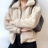 Loose lapel lamb zipper jacket female wi - Jacket - coats - $32.99 