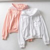 Loose pocket drawstring hoodie coat top - Long sleeves t-shirts - $27.99 