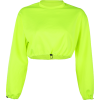 Loose solid color fluorescent green roun - Jacket - coats - $26.99 