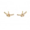 Love Knot Diamond Unique Stud Earrings,  - Aretes - 