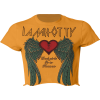 Love wings print retro loose short T-shi - Shirts - $19.99 