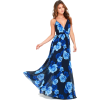 Lulus Navy Floral Maxi Dress - sukienki - 
