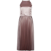 Luxe Blush Halter Pleat Dress - sukienki - 