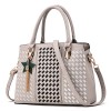 Luxury Designer Women Handbags Geometry Lattice Embroidery Leather Shoulder Bag With Star - 包 - $24.99  ~ ¥167.44