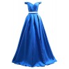 MACloth 2 Piece Off The Shoulder Long Prom Ball Gown Satin Formal Evening Dress - Dresses - $428.00 
