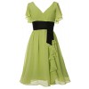 MACloth Elegant Short Sleeve Mother Of Bride Dress V Neck Cocktail Formal Gown - Kleider - $198.00  ~ 170.06€