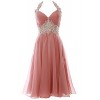 MACloth Gorgeous Short Prom Ball Gown Halter Wedding Party Formal Dress - Obleke - $299.00  ~ 256.81€